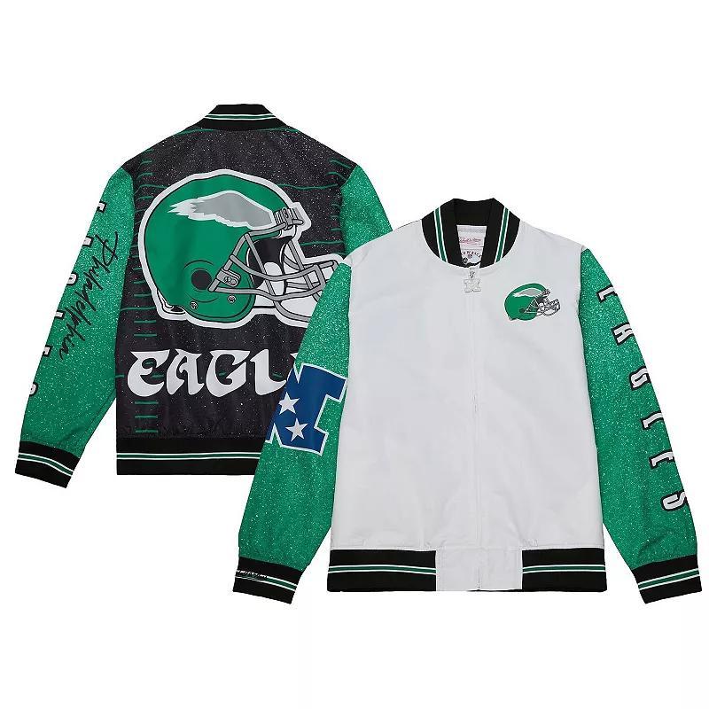 Mens Mitchell & Ness Philadelphia Eagles Team Burst Warm-Up Full-Zip Jacket Product Image