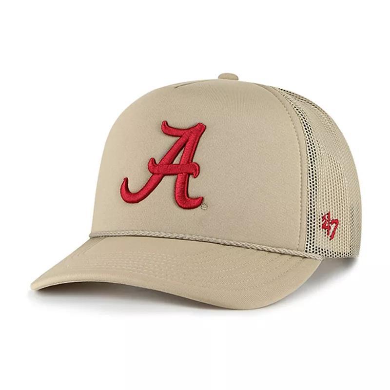 Mens 47 Khaki Alabama Crimson Tide Foam Front Mesh Trucker Snapback Hat Product Image