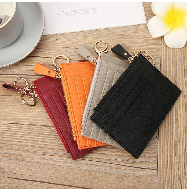 Plain Faux Leather Card Holder Product Image