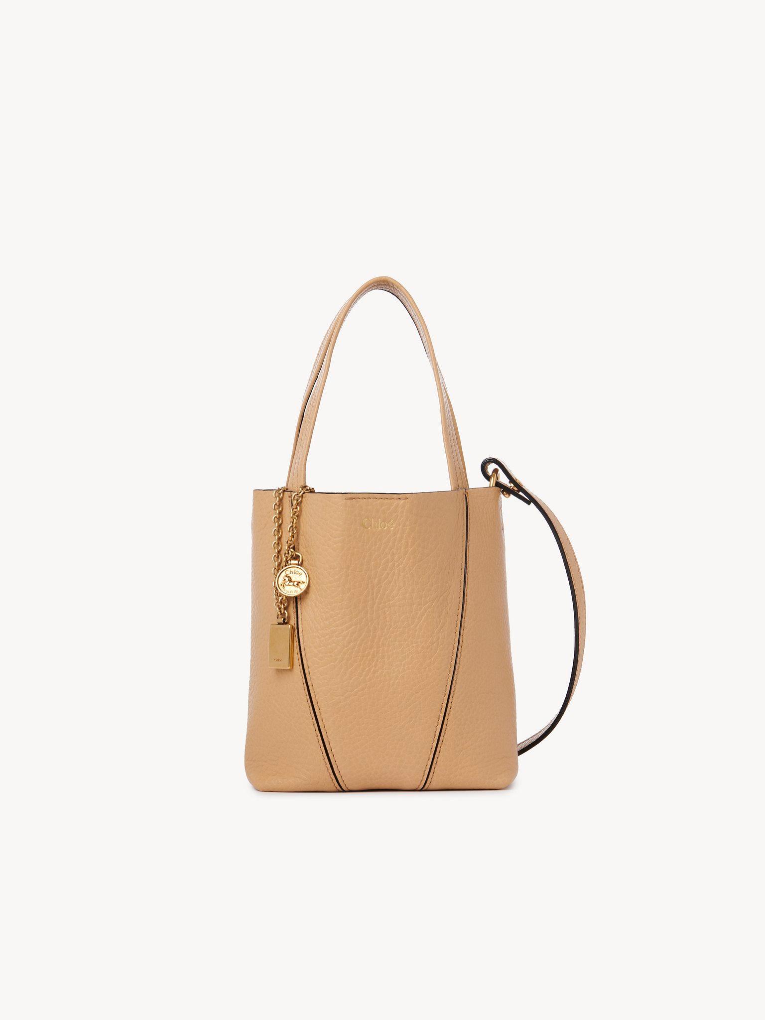 Small Chloé Spin tote bag in grained leather Product Image