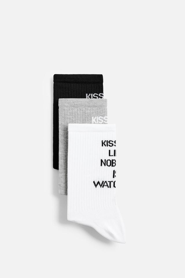 3-PACK OF TEXT SOCKS Product Image