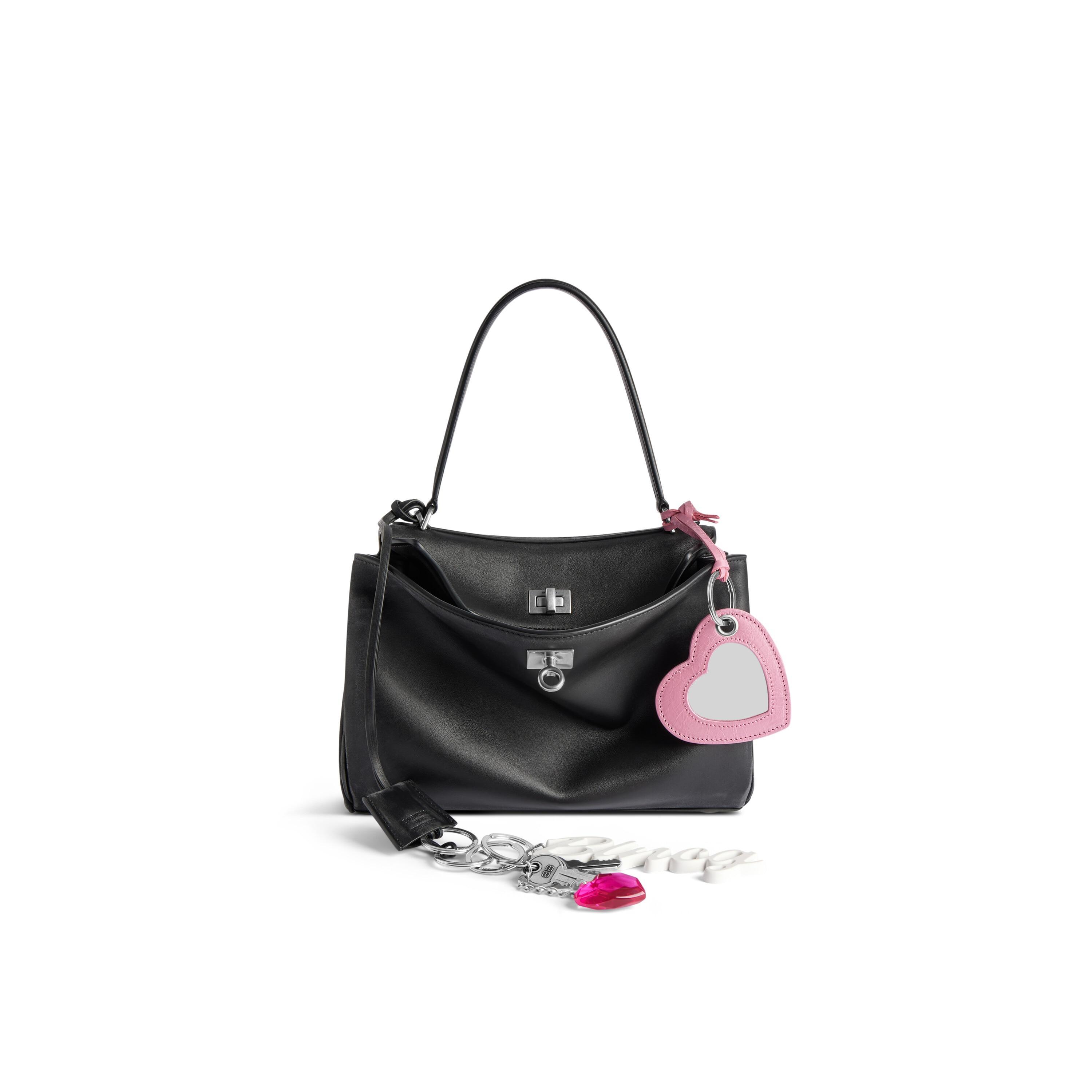 Women's Rodeo Small Handbag Used Effect With One Charm in Black Product Image