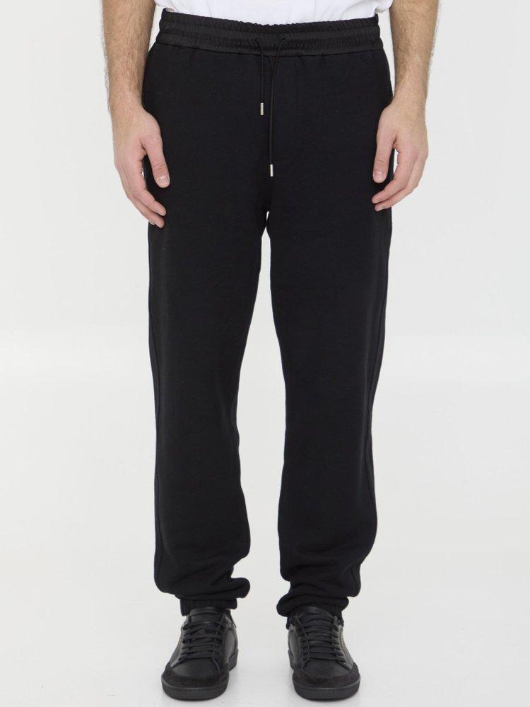 Drawstring Straight Leg Trousers In Black Product Image