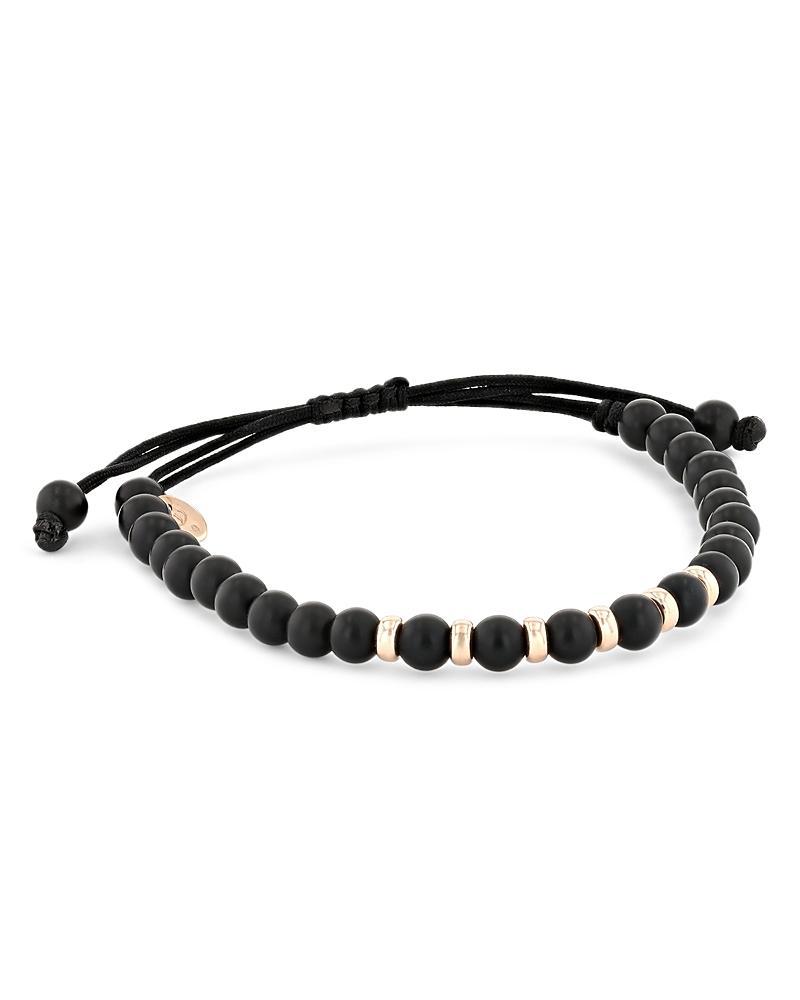 Alberto Milani Mens 18K Rose Gold & Onyx Beaded Bracelet Product Image