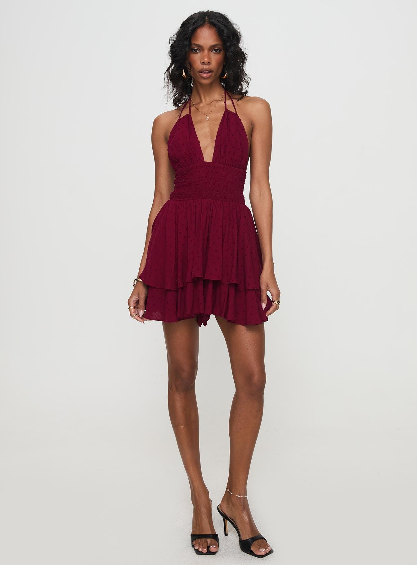 Bonfire Romper Burgundy Product Image