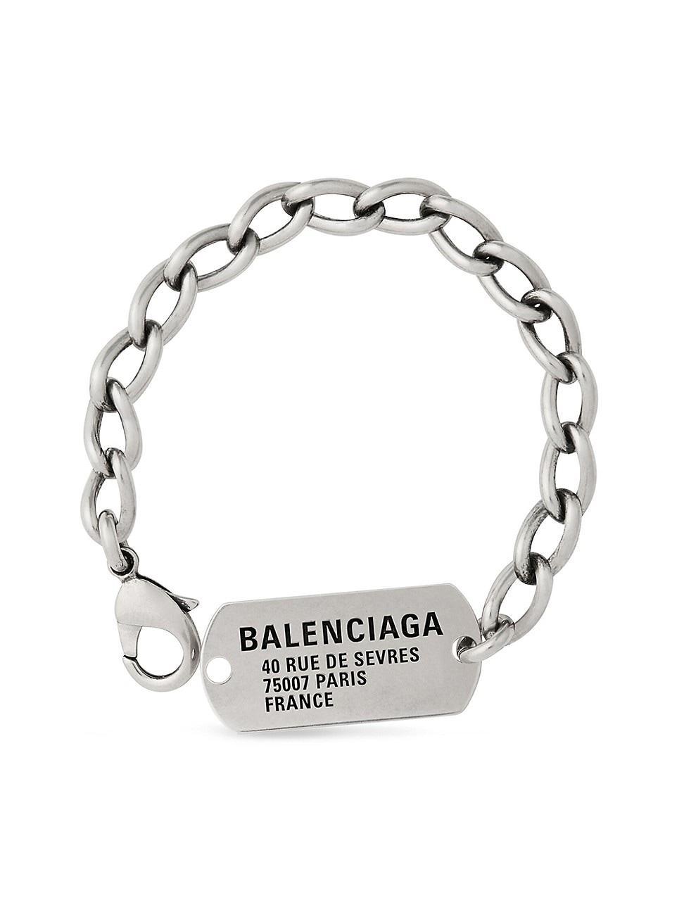 Balenciaga - Id Tag Chain Bracelet - Womens - Silver Product Image