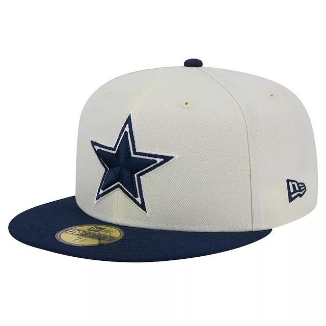 Mens New Era Cream/Navy Dallas Cowboys Main 59FIFTY Fitted Hat Product Image