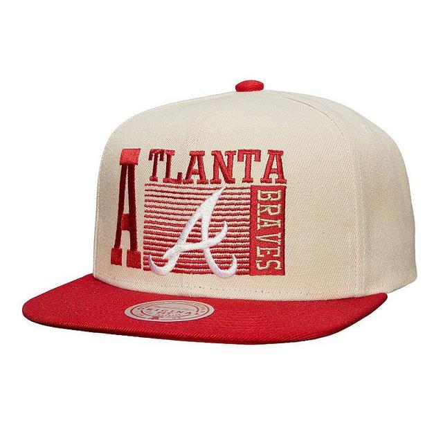 Mens Mitchell & Ness Cream Atlanta Braves Cooperstown Collection Speed Zone Snapback Hat Product Image