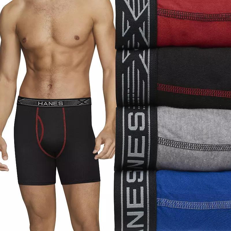 Mens Hanes Sport 4-Pack X-Temp Total Support Pouch Boxer Briefs Product Image