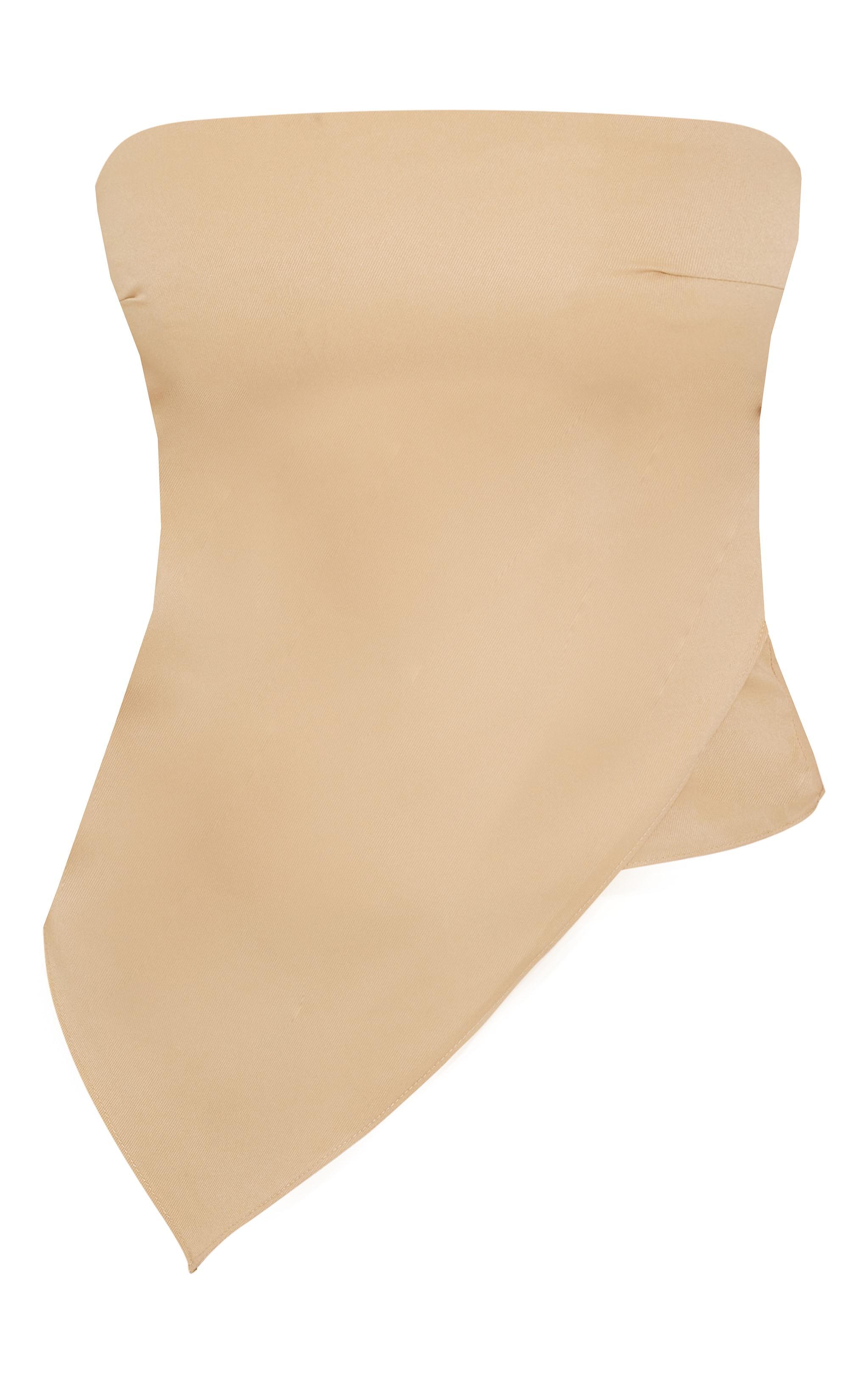 Nude Woven Asymmetric Hem Bandeau Top Product Image