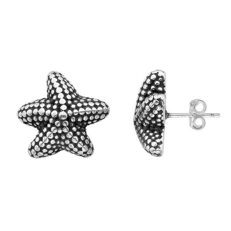 Sterling Silver Starfish Stud Earrings, Womens Product Image