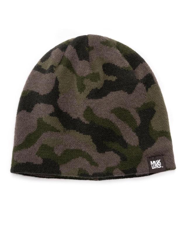 Mens MUK LUKS Camo Beanie, Gray Green Product Image