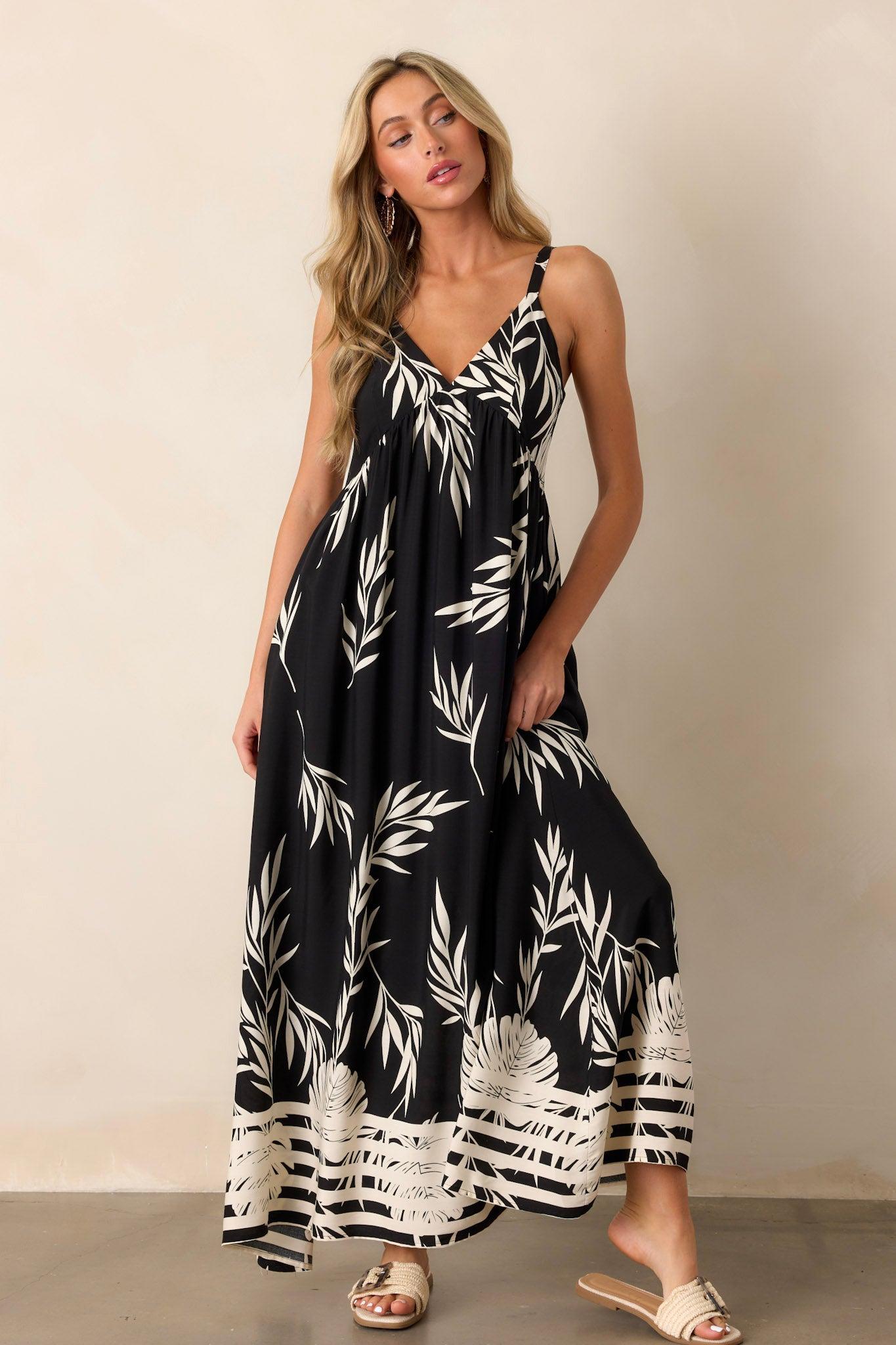 Bohemian Life Black Floral Maxi Dress Product Image