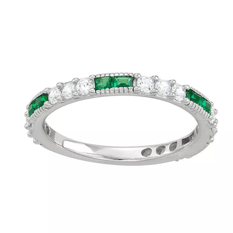 Lab-Created Gemstone & Cubic Zirconia Ring, Womens Green Product Image