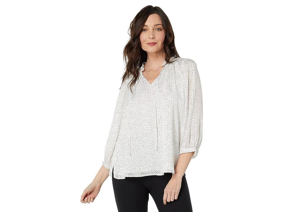 Vince Camuto Raglan Peasant Split-Neck Blouse (New Ivory) Women's Clothing Product Image