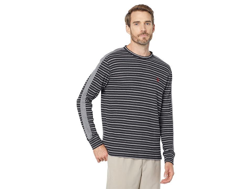 U.S. POLO ASSN. Long Sleeve Stripe Thermal Crew Neck Shirt Heather) Men's Clothing product image