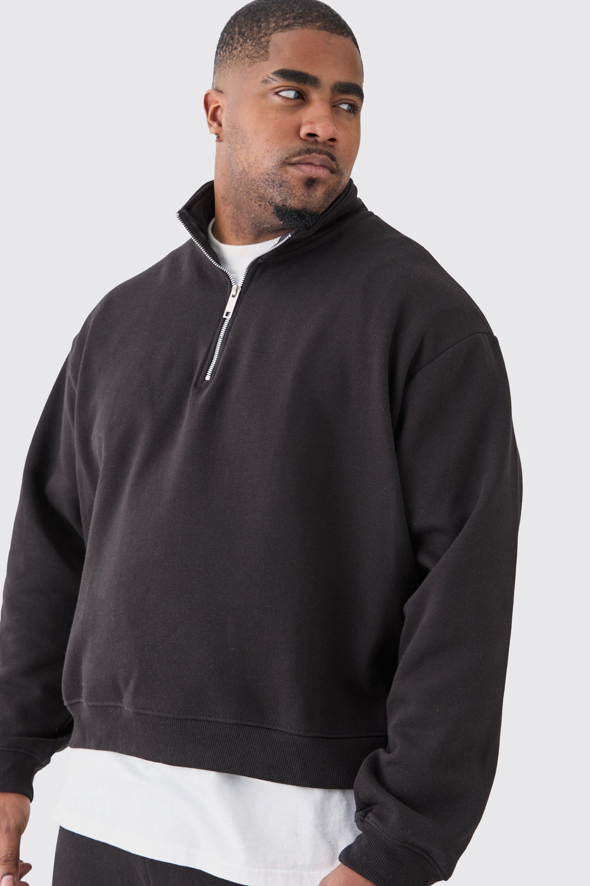 Plus Oversized Boxy 1/4 Zip Sweatshirt Tracksuit | boohooMAN USA Product Image