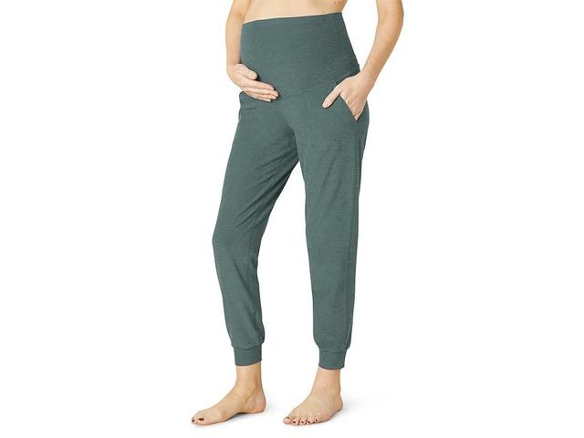 Beyond Yoga Spacedye Beyond The Bump Maternity Midi Joggers (Storm Heather) Women's Clothing Product Image