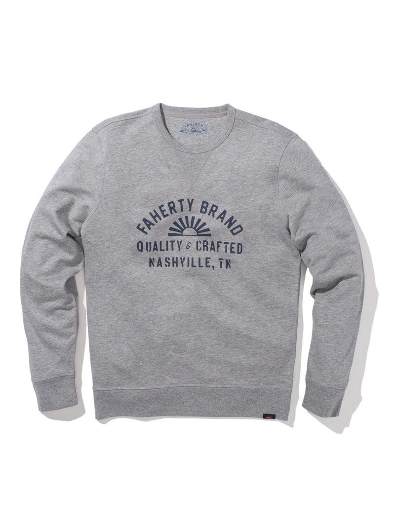 Nashville Long-Sleeve Terry Crewneck - Grey Heather Product Image