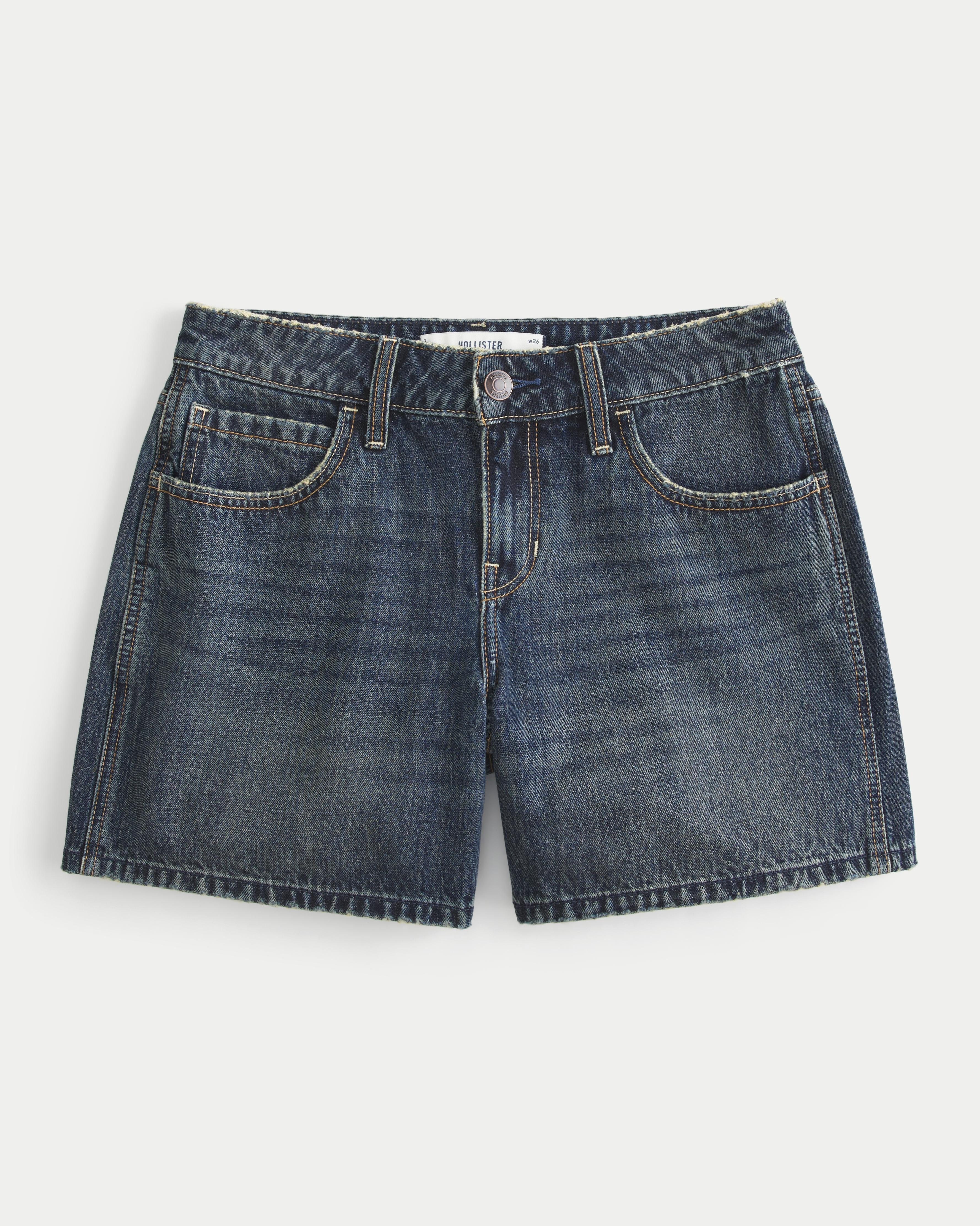 Low-Rise Light Wash Baggy Denim Carpenter Shorts 5" Product Image