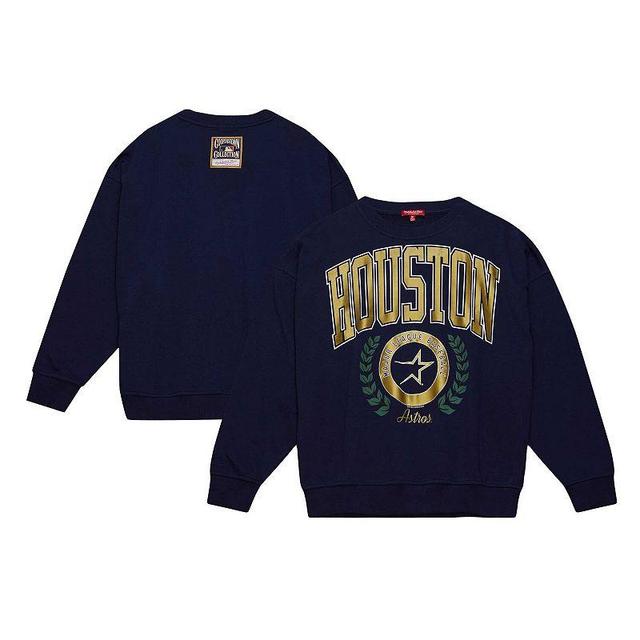 Womens Mitchell & Ness Houston Astros Cooperstown Collection Logo Pullover Sweatshirt Blue Product Image