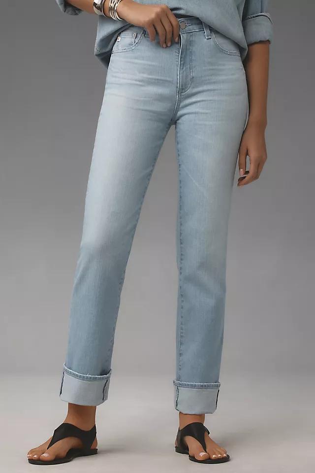 AG Saige Crop Cuffed High-Rise Straight-Leg Jeans Product Image