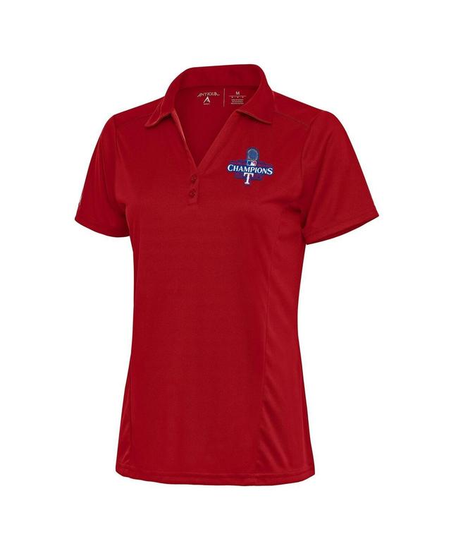 Antigua Womens Red Texas Rangers 2023 World Series Champions Tribute Polo Product Image