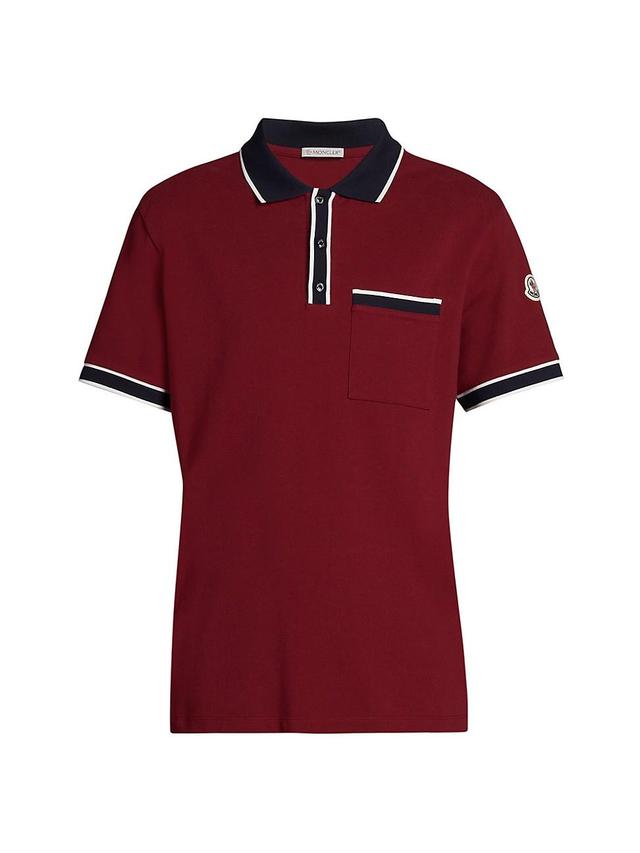 Mens Contrast-Trim Polo Shirt Product Image