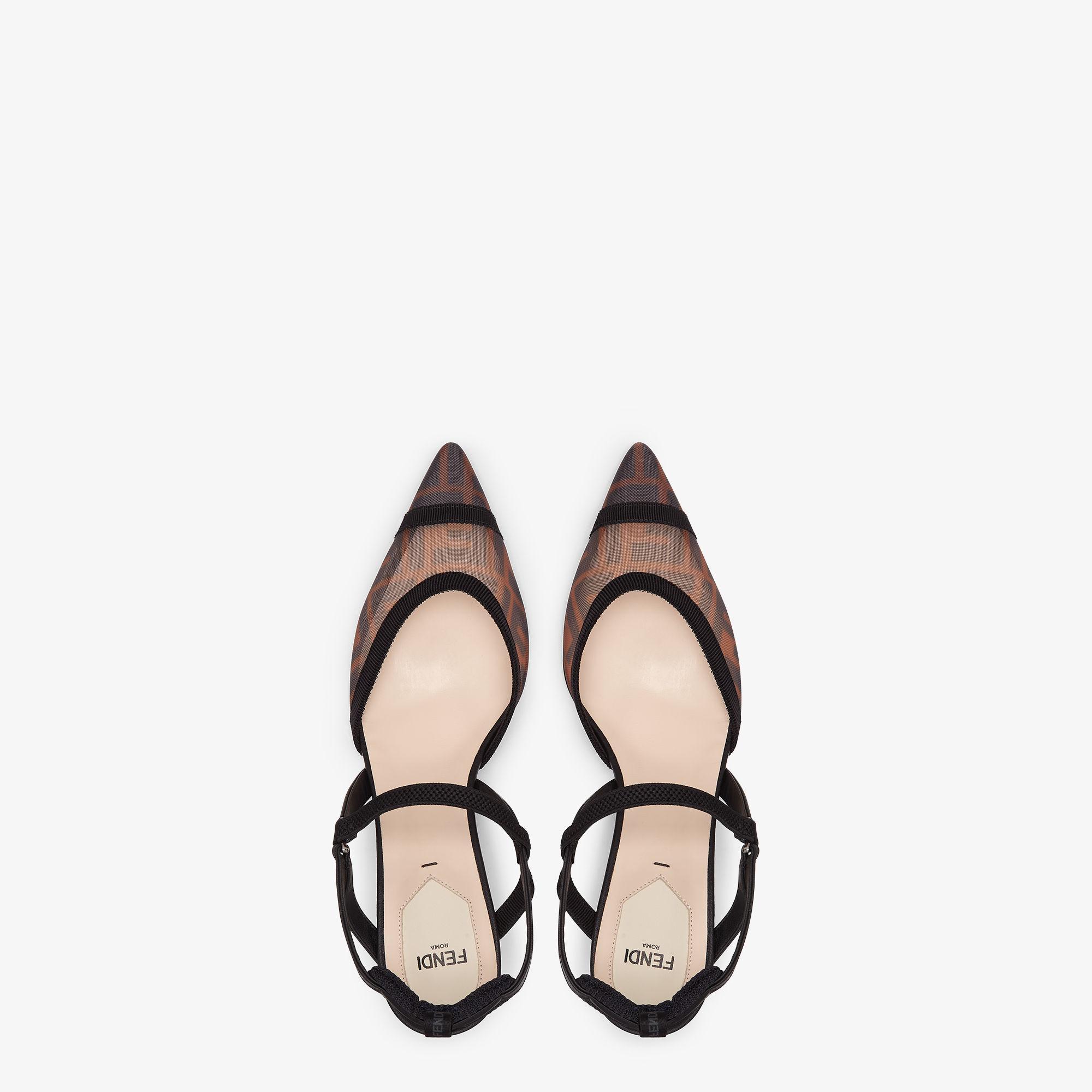 Colibrì LiteBrown FF mesh medium-heeled slingbacks Product Image