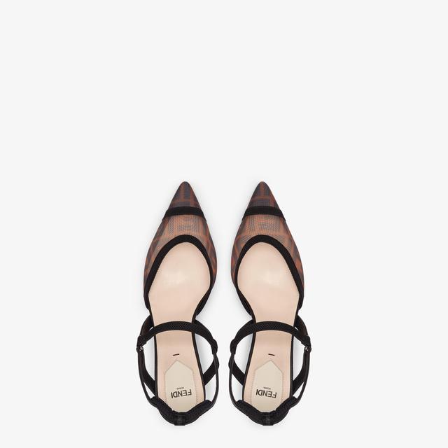 Colibrì LiteBrown FF mesh medium-heeled slingbacks Product Image