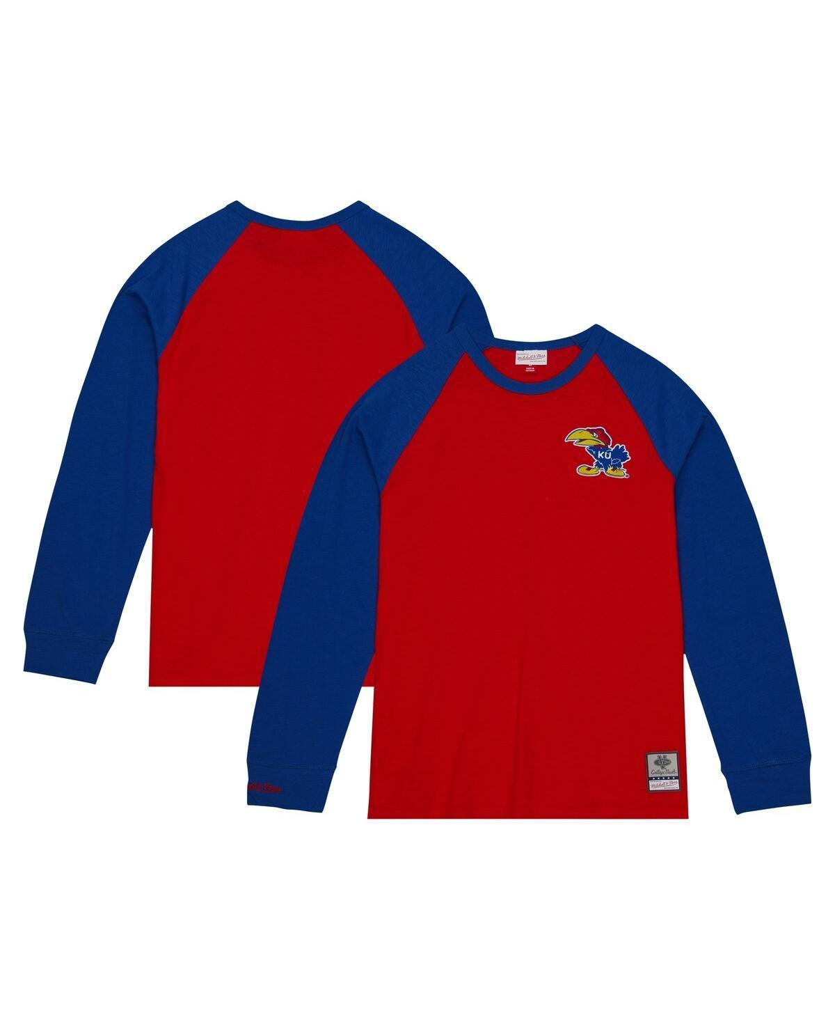 Mens Mitchell & Ness Kansas Jayhawks Legendary Slub Raglan Long Sleeve T-Shirt Product Image