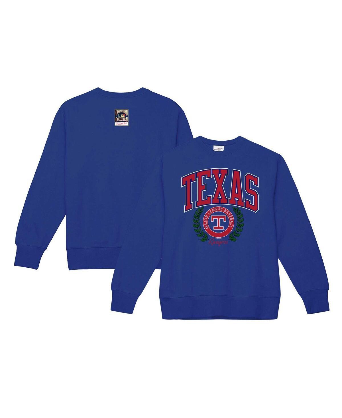 Womens Mitchell & Ness Royal Texas Rangers Cooperstown Collection Logo Pullover Sweatshirt Product Image