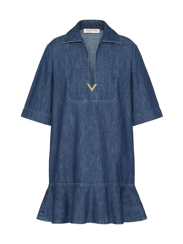 Womens Chambray Denim Short Dress Product Image