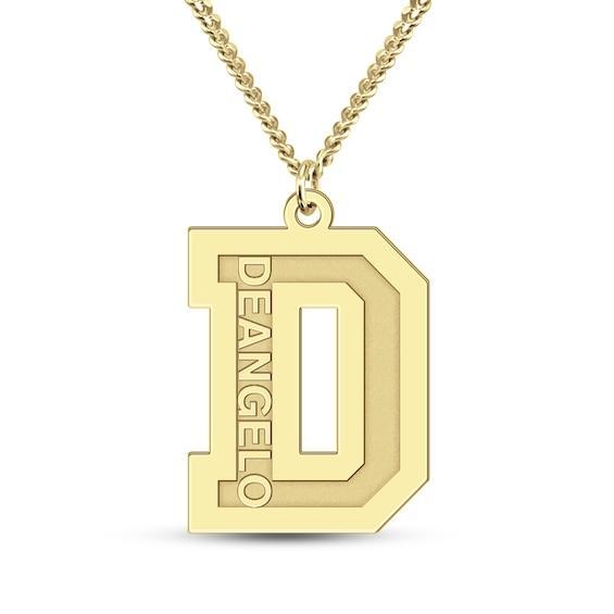 Men's Engravable Initial Pendant (1 Initial and 1 Line) Product Image