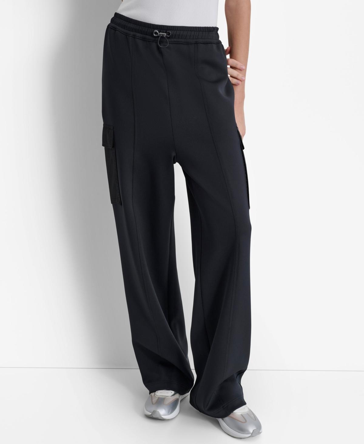 Dkny Womens Bungee-Waist Wide-Leg Pants Product Image