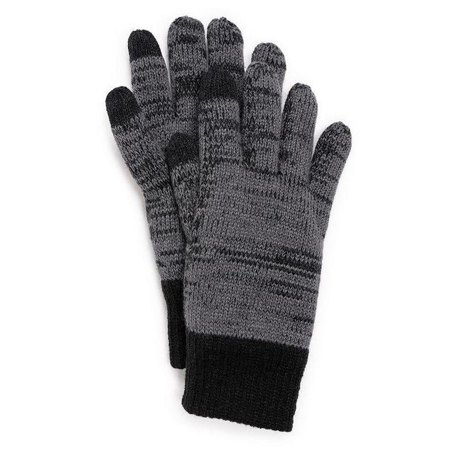 Mens MUK LUKS Heat Retainer Gloves, Silver Ebony Marl Product Image