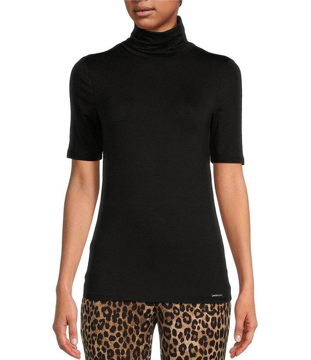 MICHAEL Michael Kors Knit Jersey Short Sleeve Turtleneck Shirt Product Image