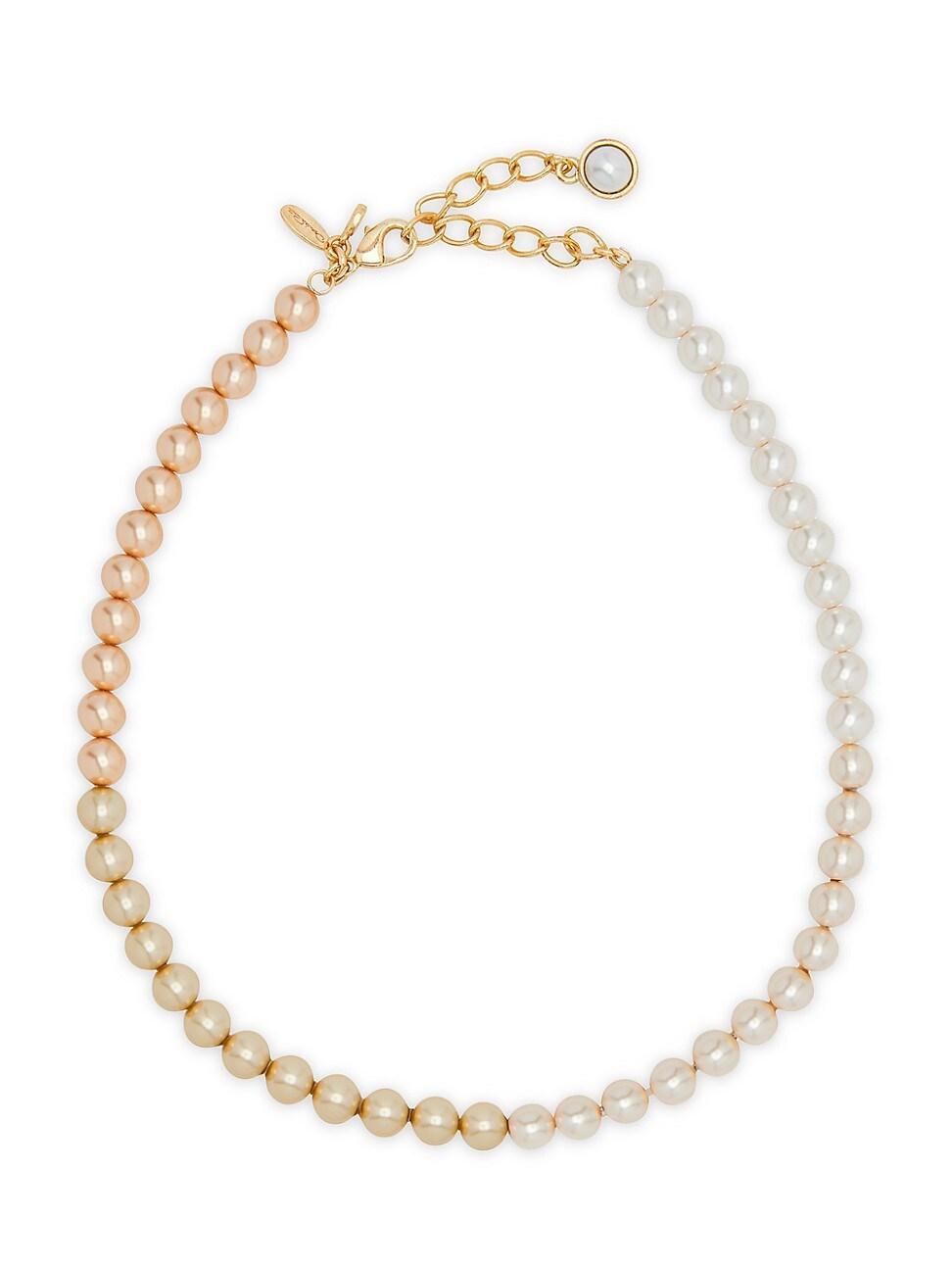 Womens Short Faux Pearl & Goldtone Necklace Product Image