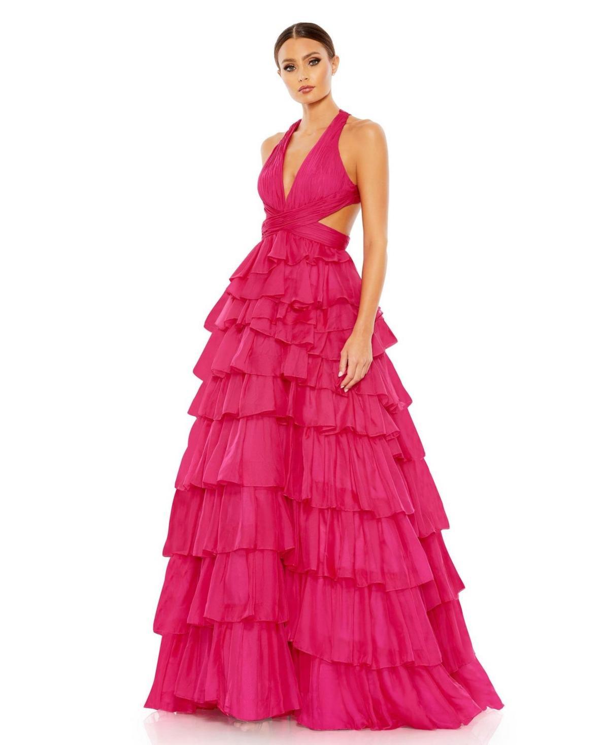 Women's Chiffon Layered Cut Out Ball gown Product Image