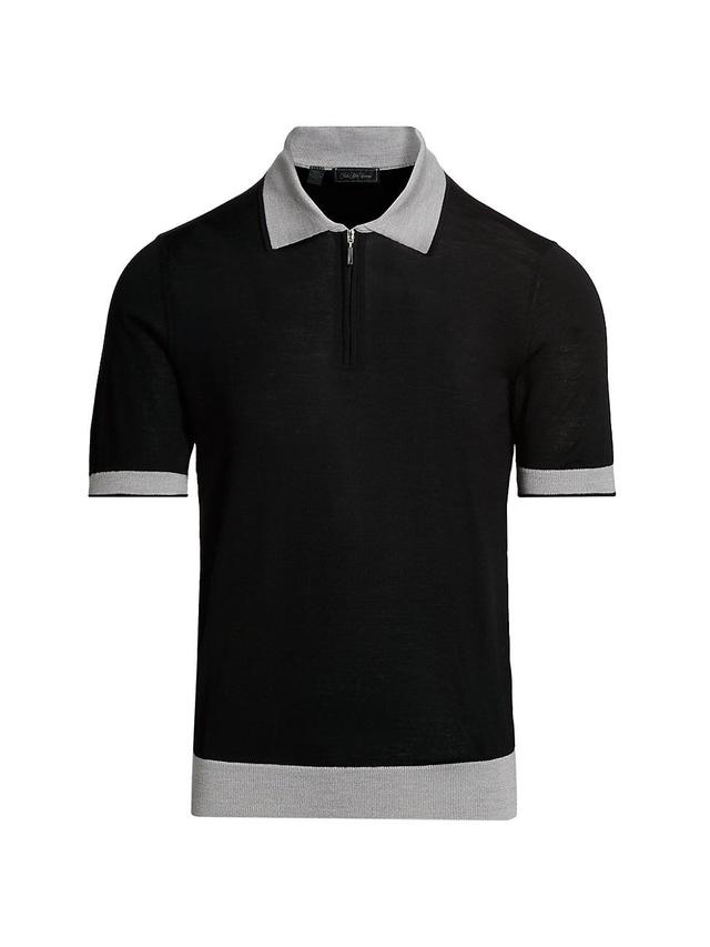 Mens COLLECTION Contrast Short Sleeve Zip Polo Shirt Product Image