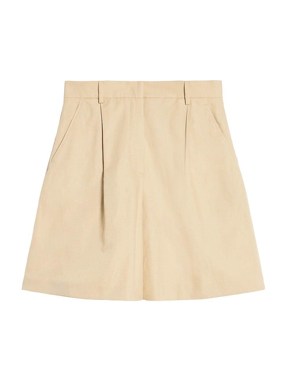 Womens Ecuba Pleated Cotton-Blend Knee-Length Shorts product image