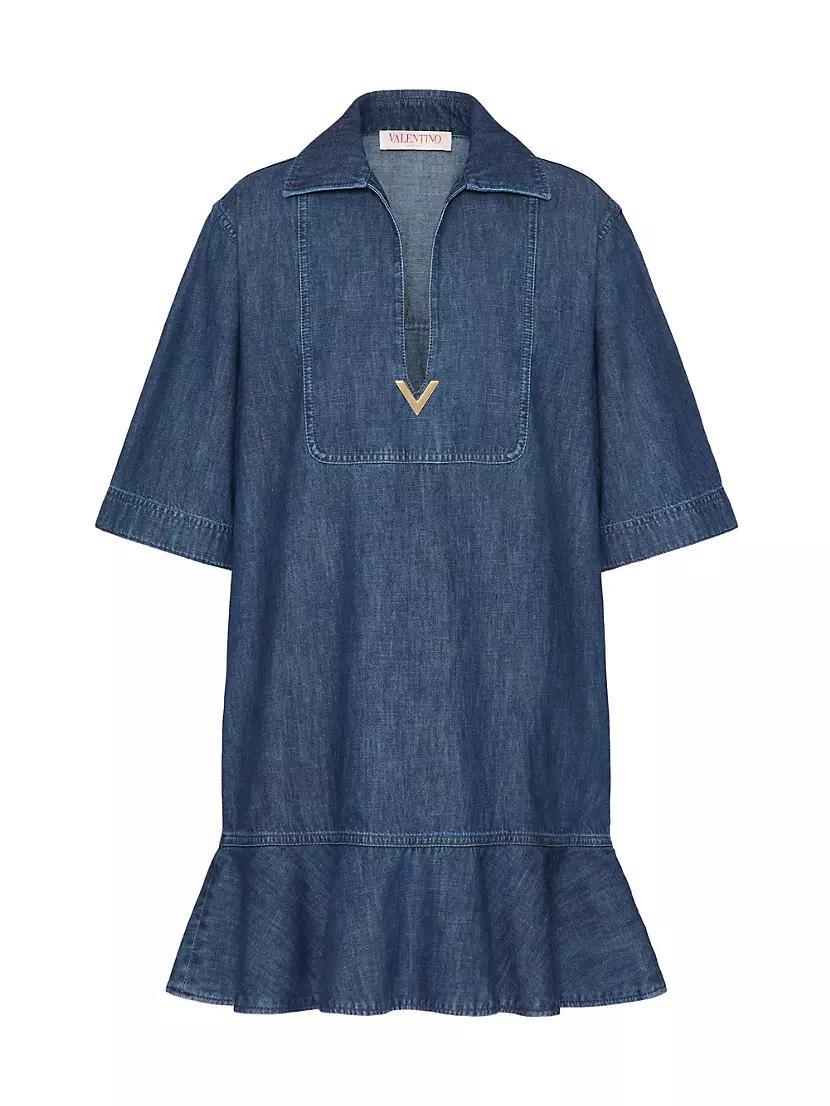 Chambray Denim Short Dress Product Image