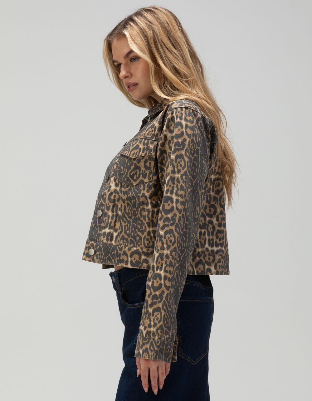 RSQ Womens Leopard Trucker Jacket Product Image