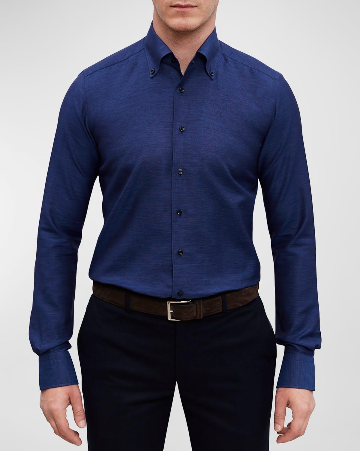 Mens Modern Cotton-Linen Twill Sport Shirt Product Image