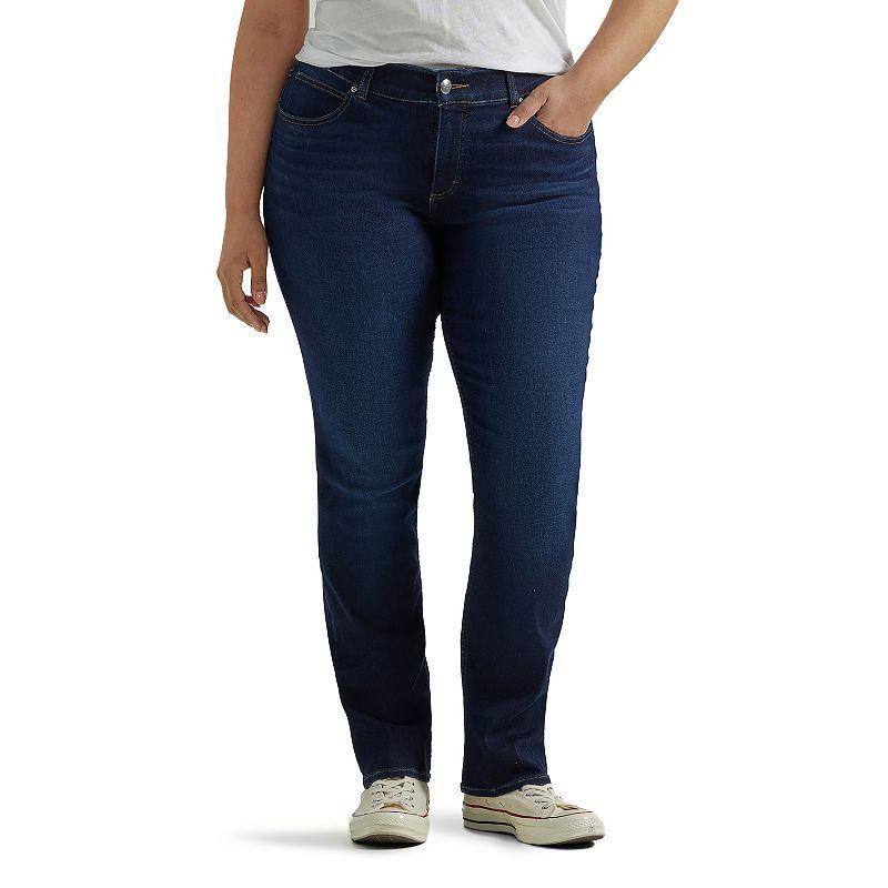 Plus Size Lee Flex Motion Straight-Leg Jeans, Womens Product Image