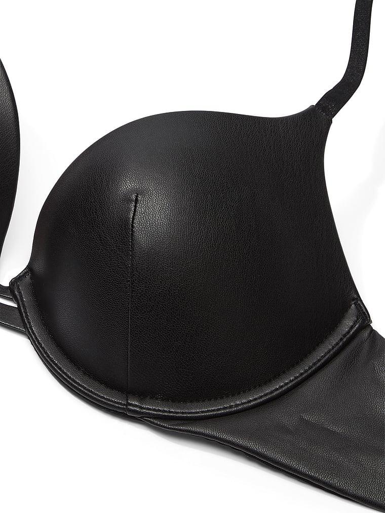 Faux Leather Push-Up Bra Product Image