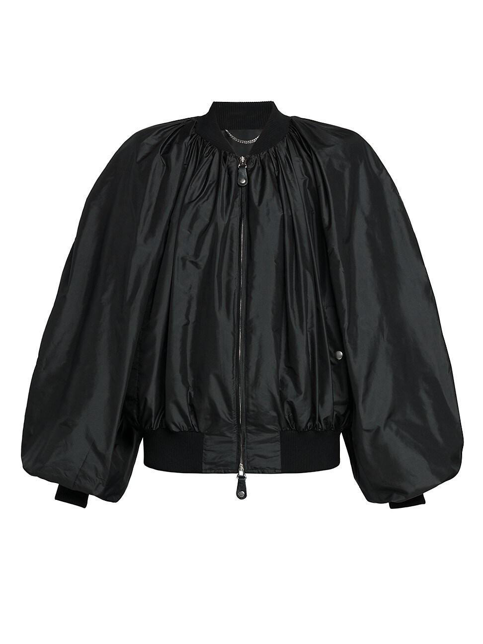 Womens Balloon-Sleeve Bomber Jacket Product Image