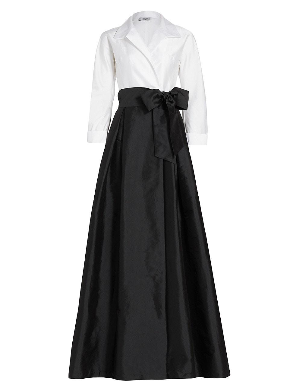 Womens Taffeta Two-Tone Shirt Gown Product Image