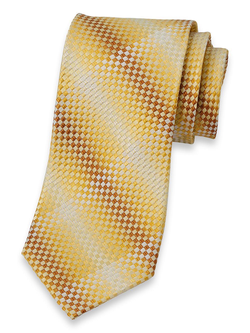 Geometric Woven Silk Tie - Yellow Product Image