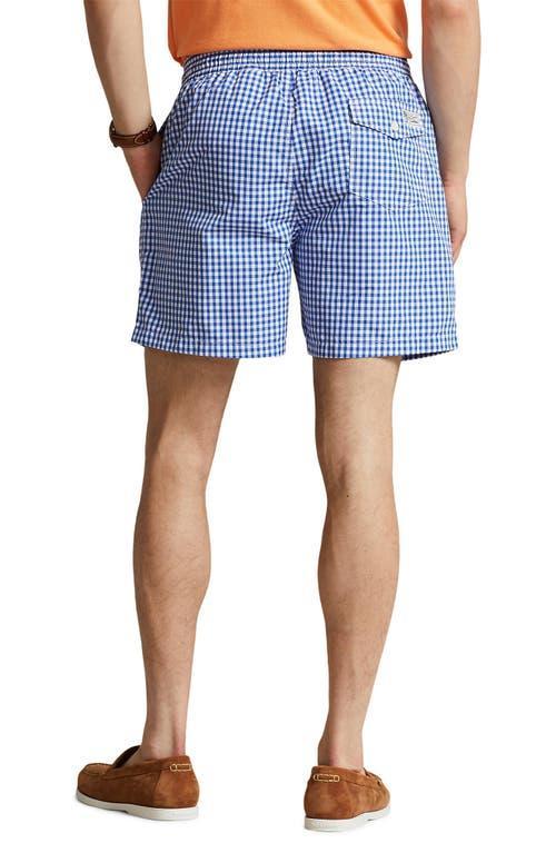 Men's 5-3/4-inch Traveler Classic Swim Trunks In Cruise Royal Gingham Product Image